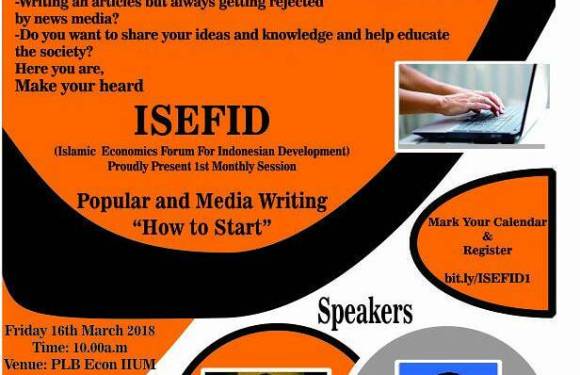 [ISEFID Monthly Session]: Popular and Media Writing: How to Start?